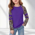 thumbnail image 2 of HCNTES Toddler Girl Shirts Ruffle Long/Short Sleeve Baby Girl T-Shirts Kids Blouse, Ribbed Toddler Girl Tee Tops(Purple,4-5 Years), 2 of 4