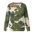 thumbnail image 4 of Women Pullover Hoodless Sweatshirts Camouflage Printed Round Neck Shoulder Long Sleeved Sweatshirt, 4 of 4