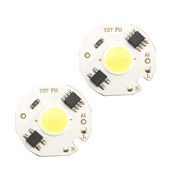 10 Uds AC220V 5W alto brillo integrado Chip fuente de luz COB grano foco bombilla blanca