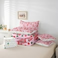 thumbnail image 5 of Manfei Pink Xmas Tree Twin Bedding Sets 7-Piece for Teen, Cartoon Dots Stripes Bedding Comforter Set, Merry Christmas Reversible Sheet Sets, Breathable Home Decor, 5 of 7