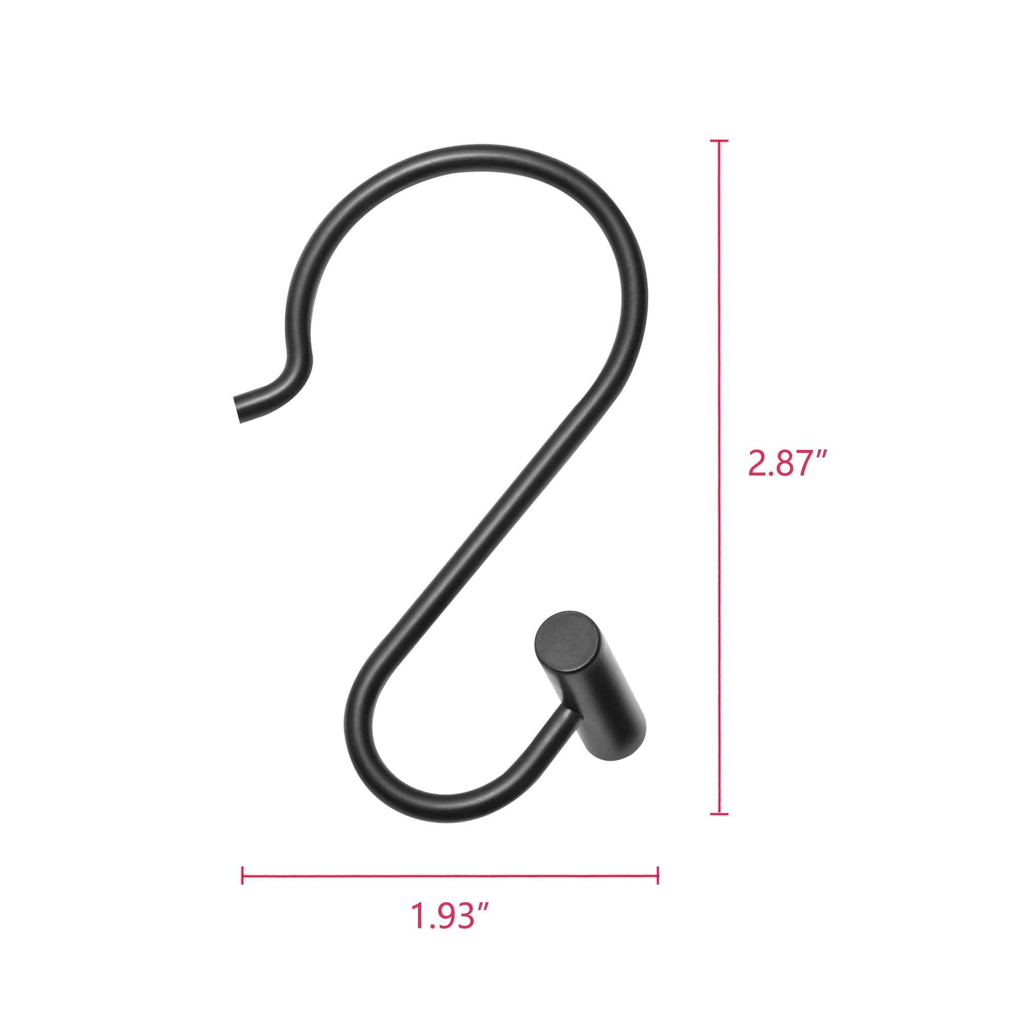 Utopia Alley Shower Rings Hooks, Shower Curtain Rings Hooks for Bathroom, Rust Resistant Shower Curtain Hooks Rings, Set of 12, Matte black