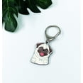 thumbnail image 2 of Dog Keychain, Puppy Keyring Keyfob Metal Pet ID Tags for Clothing Bag Adornment Accessory 11#-Pug, 2 of 6