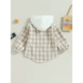 thumbnail image 4 of Bagilaanoe Toddler Baby Boy Girls Hooded Jacket Plaid Long Sleeve Zip Up Sweatshirt 6M 12M 18M 3T 4T 5T Kids Fall Casual Outwear, 4 of 8
