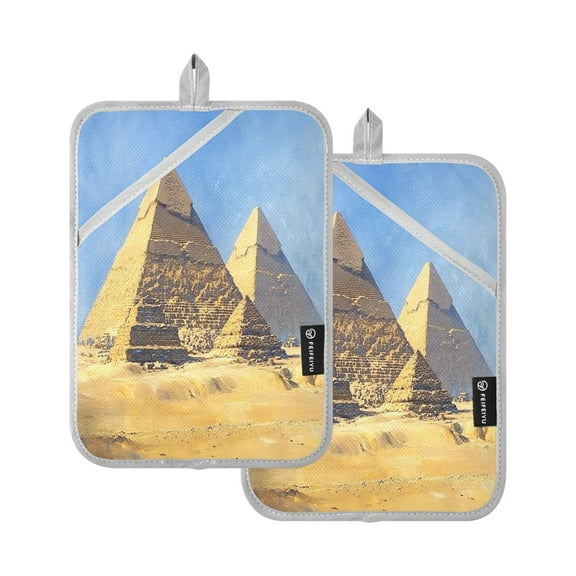 BZSMCE Pot Holder Oven Mitts Cooking baking The Pyramids Creative Pattern Size:7x9.8in