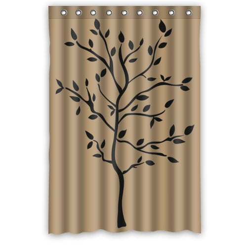 HelloDecor Tree Branches Peel Shower Curtain Polyester Fabric Bathroom