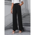 thumbnail image 6 of Wide Leg Stretchy Work Pants Women Pull on Dress Pants High Waisted Business Casual Trousers Slacks Black XS, 6 of 9