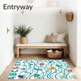 thumbnail image 3 of ODIKA 2'x3' Machine Washable Non-Slip Area Rug, Nautical Explorer Life Alphabet Learning Tactile High Traffic Rug with Pad, Blue, 685108, 3 of 8