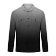 thumbnail image 4 of USNSM (S-5XL) Big and Tall Men's Casual Gradient Print Long Sleeve Shirt Lightweight Top Button Down Dressy Shirts with Pockets Gray S, 4 of 5