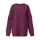 thumbnail image 4 of Sudadera Sentuca para mujer, lisa, informal, con cuello redondo, holgada, de manga larga, 4 of 6