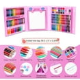 thumbnail image 3 of Drawing Art Kit for Kids,Double Sided Trifold Easel Art Set, 208 PCS Art Supplies,Drawing Art Box with Oil Pastels, Crayons, Colored Pencils, Markers, Paint Brush, Watercolor Cakes,Pink, 3 of 8