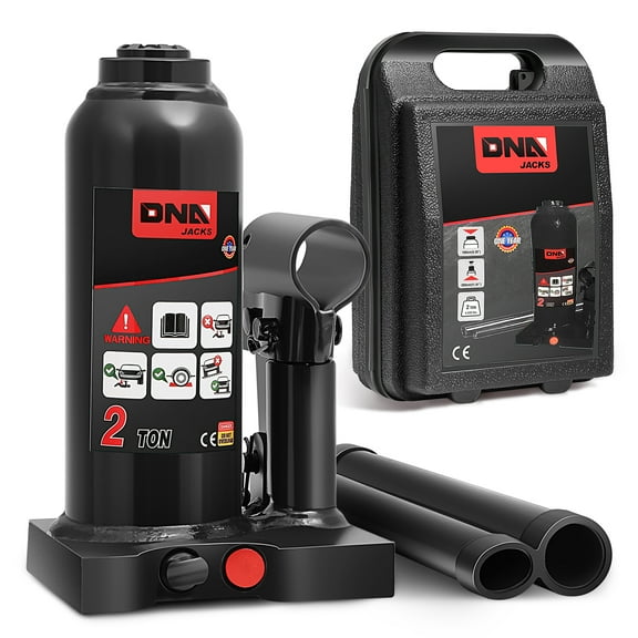 DNA Motoring TOOLS-00348 11.8" 2 Tons (4409.2 lbs) Pickup SUV Auto Repair Manual Automotive Hydraulic Welded Bottle Jack Black
