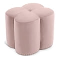 thumbnail image 1 of Meridian Furniture Ottomane en Velours Rose en Forme de Fleur de Trèfle, 1 of 5