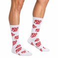 thumbnail image 2 of COUVER Unisex 100 Score Cushioned Crew Socks White Red Size 10-13 2-Pack (4 Count), 2 of 6
