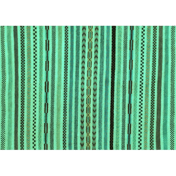 Ahgly Company Indoor Rectangle Abstract Turquoise Blue Modern Area Rugs, 8' x 12'