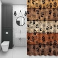 thumbnail image 4 of Dog Claws Painting Shower Curtain for Bathroom Decor, Vintage Brown Wood Striped Farm Waterproof Fabric Shower Curtain, 36"x78" Set with 12 Hooks, 4 of 9