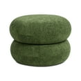 thumbnail image 7 of Nest 19.5" Low Round Upholstered Ottoman, Moss Green, 7 of 7