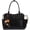 Black, variant on LOVEVOOK Laptop Bag for Women, Leather Vintage Work Tote Bag Computer Office Teacher Bag with Large Cup Holder