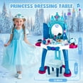 thumbnail image 2 of Hot Bee Kids Vanity Sets for Little Girls, Light up Makeup Table w/ Mirror, Hair Salon Prentend Play Set with Chair,  Princess Toy Gift for Girls 3-6, 2 of 8