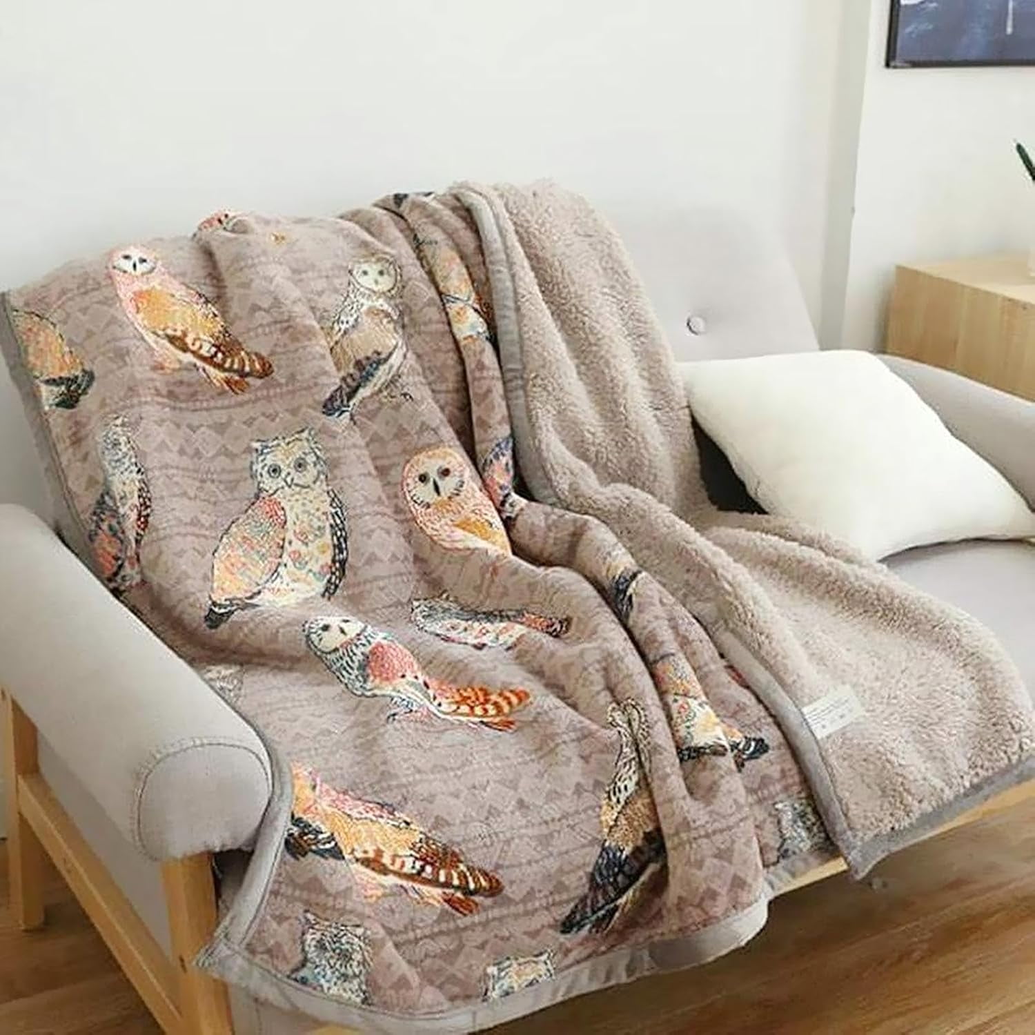 Levinis Owl Throw Blanket Queen Size 80'' x 90'', Soft Cozy Warm Throw Blanket for Bed/Couch/Sofa/Camping, Great Gift for Women's Day,Mother's Day,Father's Day,Thanksgiving,Christmas,Hallows' Day