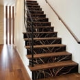 thumbnail image 4 of Flortlias 15Pcs Leather Textured Vinyl Peel and Stick Stair Riser Decals, Self-Adhesive Staircase Riser Stickers, Textured PVC Urban Sketch Leaves, 4 of 6