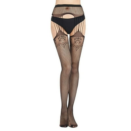 

Paille Ladies Fishnet Thigh High Stockings Hosiery Fish Net Socks Plain One Piece Crotchless Night 4063