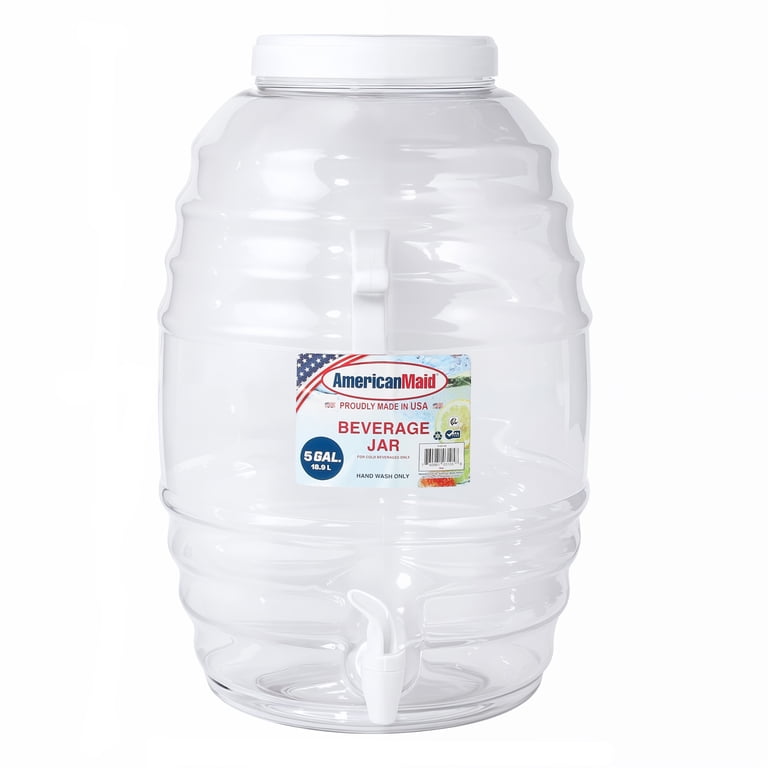 2 pack) American Maid 5 Gallon Vitrolero White Beverage Dispenser
