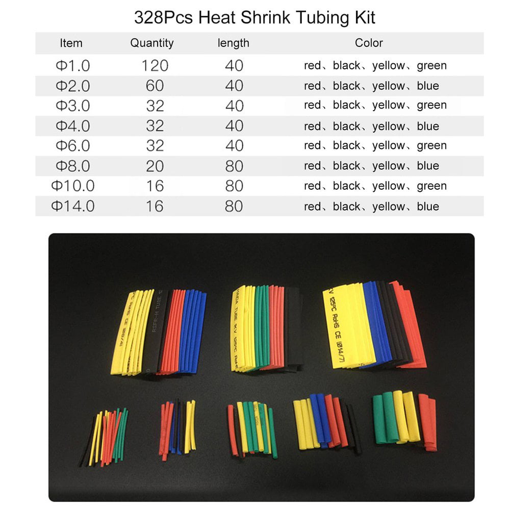 Details about   328pcs Heat Shrink Assorted Colors And Sizes 