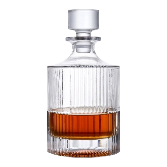 Lily's Home 34 oz Whiskey Decanter with Stopper - Leak-Resistant Design for Bourbon & Scotch, Crystal-Inspired Glass - Home Bar Centerpiece Gift for Dad & Whiskey Enthusiasts