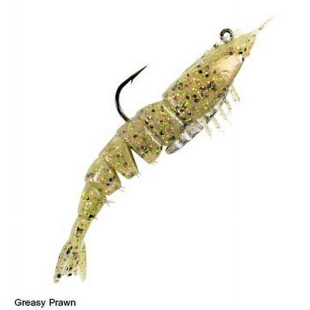 UPC: 0879020001546 | Z-Man EZSR-243PK2 Elaztech Ez Shrimpz Rigged 3.5 Greasy Prawn 2