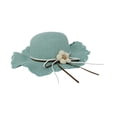 thumbnail image 1 of Sombrero Para Playa De Niña Ondulado Tejido De Paja Con Flor azul, 1 of 7