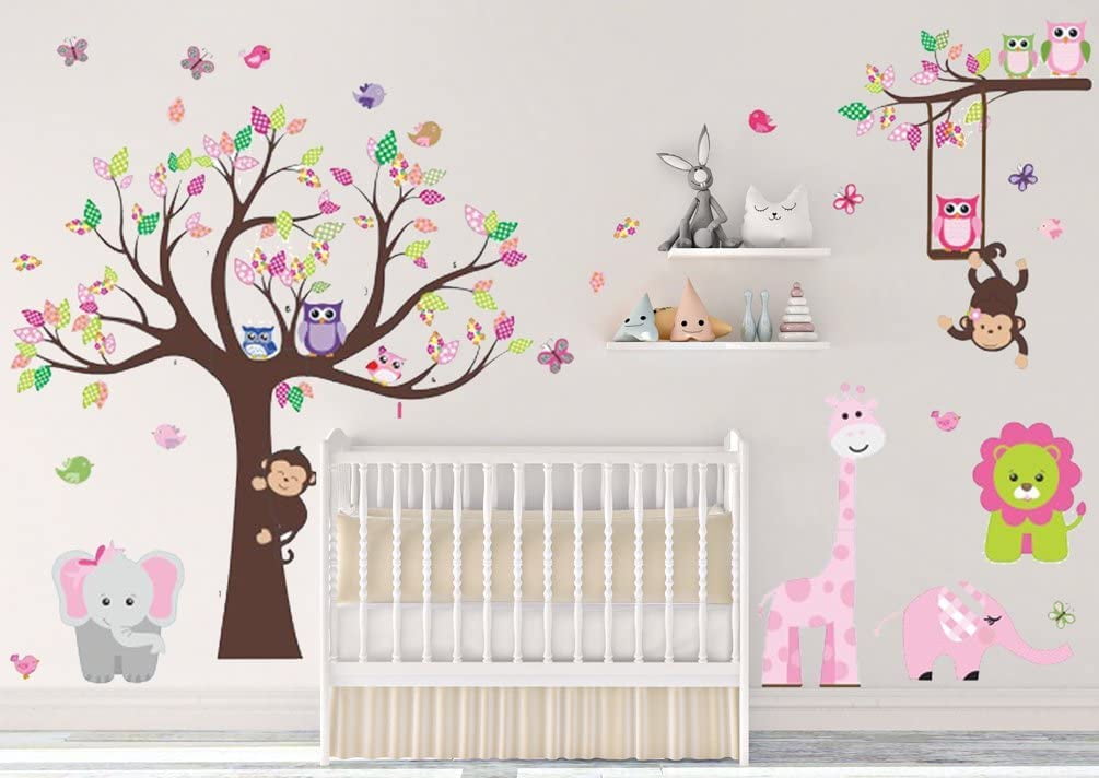 Vinyl Wall Decals Baby Room Wall Decal | Modern Wall Decals Stick Trees Wall Decal Toddler Room Decals Nursery Wall Decals