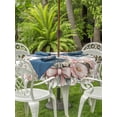thumbnail image 2 of Easter Bunny Outdoor Tablecloth - 60 Inch Round Dining Table Cover, Cute Rabbit Rose Floral Pastoral Leaves Plants Waterproof Outdoor Table Cloth with Umbrella Hole & Zipper for Picnic/Patio/Party, 2 of 7