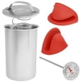thumbnail image 1 of Wekvgz Ham Maker with ℉/℃ Cooking Thermometer and Silicone Kitchen Mittens Stainless Steel Meat Press Mold Reusable Deli Meat Press for Homemade Deli Meats Silver, 1 of 11