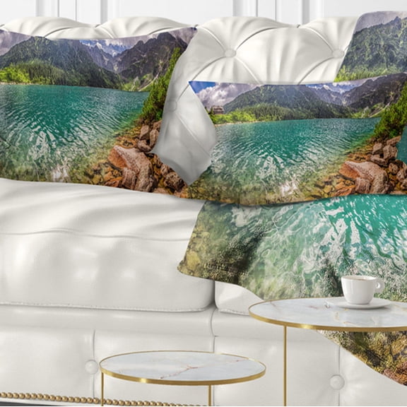 Designart Lake in Tatra Mountains Poland - Seashore Throw Pillow - 12x20