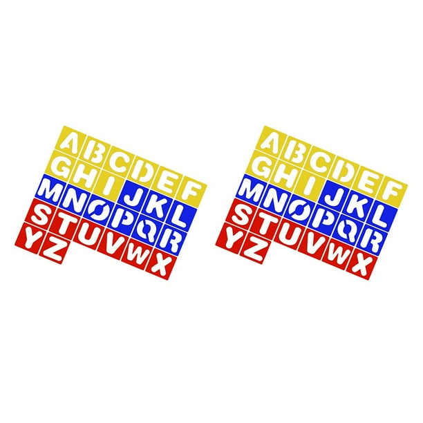Seitruly Plantillas para pintar alfabeto niños herramientas de pintura multiusos suministros de aprendizaje reutilizables Scrapbooking escuela enseñanza tipo 3 2piezas