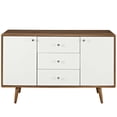 thumbnail image 3 of Pemberly Row Mid-Century Wood Sideboard in Walnut and White, 3 of 6
