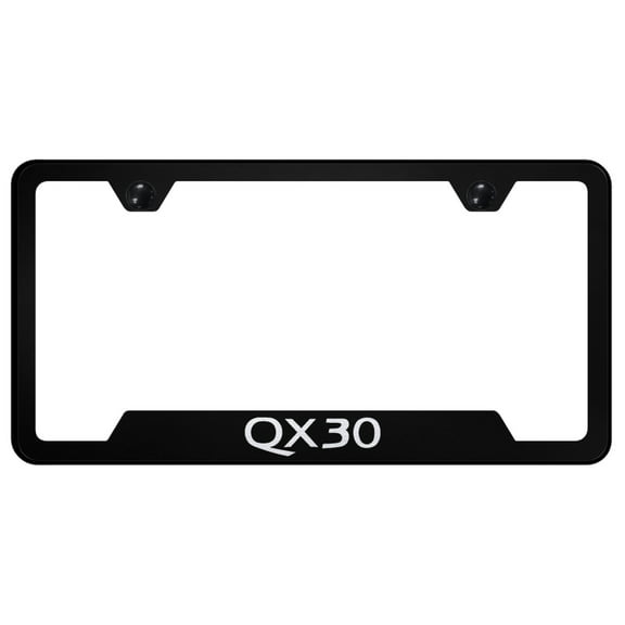 Infiniti QX30 Laser Etched Logo Cut-Out License Plate Frame (Black)