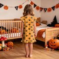 thumbnail image 5 of NOLDARES Girls Cotton Nightgowns Halloween Spider Print Flutter Sleeve Sleep Shirt Princess Nightdress(N210-Yellow), 5 of 7
