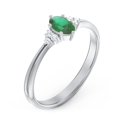 thumbnail image 3 of Birthstone Oval Ring with Shoulder Accents - Emerald (May), 3 of 5