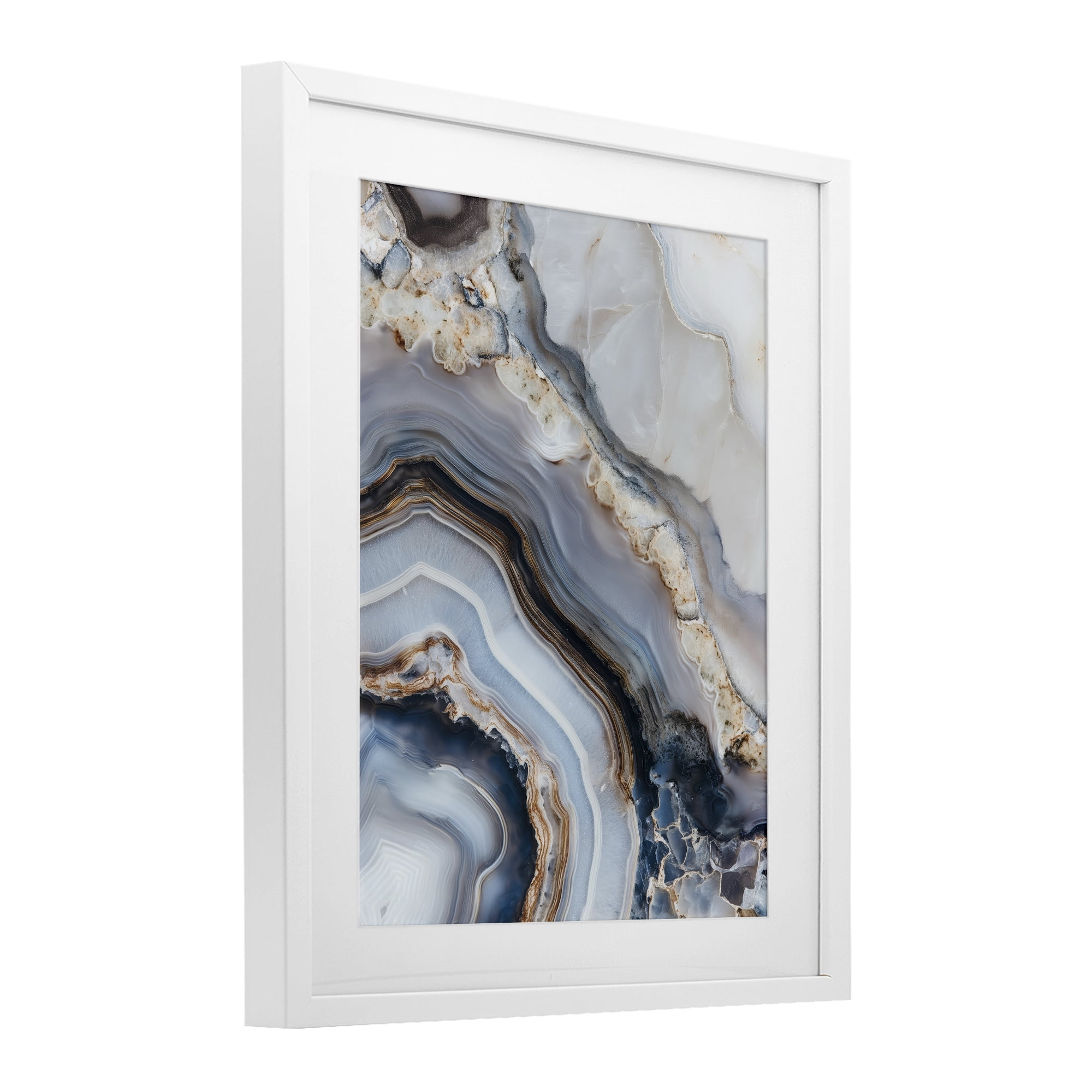 Stupell Industries Geode Gemstone Layers White Framed Print Under Glass, design by Svetlana Aleynikova