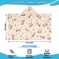 thumbnail image 2 of Pioneer Flower Floral Print Pattern Hooded Bath Towel，50"x30" for Ages 3 To 12 Kids, Quick Dry Lightweight Soft Microfiber Hood Beach Towel Cover Up for Kids, 2 of 7