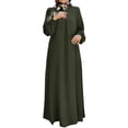 thumbnail image 1 of Vestidos Prolriy para mujer 2024 Vestido musulmán con estampado de lunares para mujer, ropa de oración de manga larga, vestidos de mujer verde L, 1 of 4