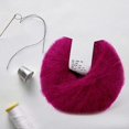 thumbnail image 4 of Fil de Laine Angora Doux Tricoté Long avec Crochet Populaire pour Tissage DIY (Rouge Foncé), 4 of 5