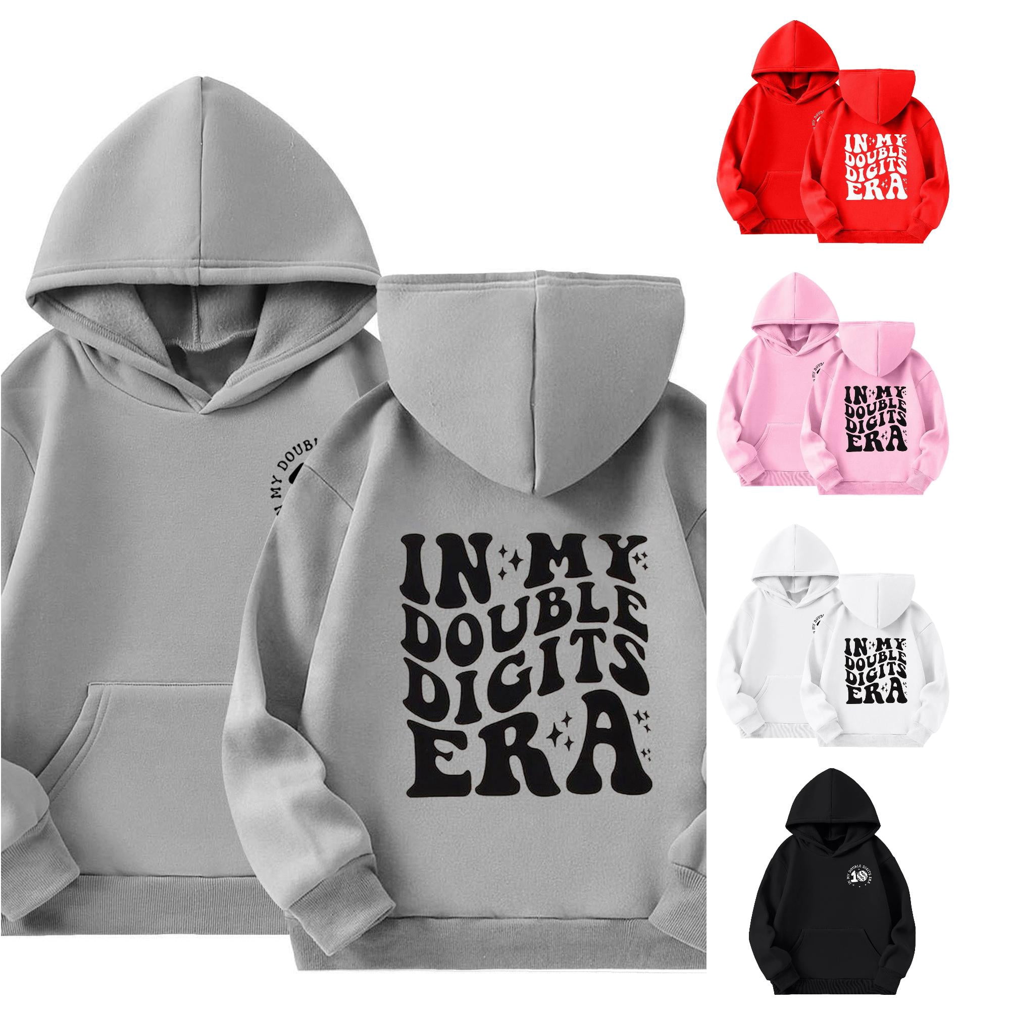 SONXAHE Toddler Girls Birthday Themed Hoodie Graphic Print Hooded Sweatshirt Pullover Tops Back To School Kids Outerwear Grey