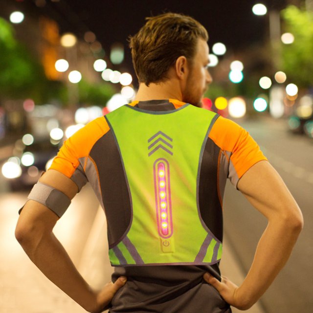 Gilet de Course de Nuit, Gilet Lumineux LED Été Gilet Réfléchissant LED Design Convivial