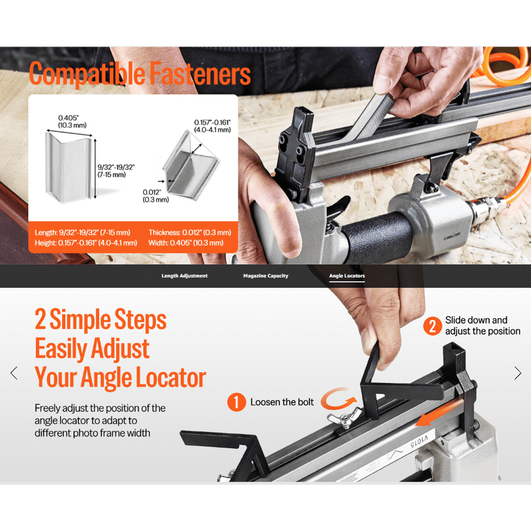 MEITE V-Nailer Series V1015B, 9/32 to 19/32-Inch Picture Frame