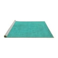 thumbnail image 2 of Ahgly Company Machine Washable Indoor Rectangle Oriental Turquoise Blue Industrial Area Rugs, 6' x 9', 2 of 4