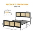 thumbnail image 5 of Rattan Bed Frame with Headboard, BlackBo hoCane Platform Bed Frame with Strong Metal Slat, Noise Free, No Box Spring Needed, 5 of 8