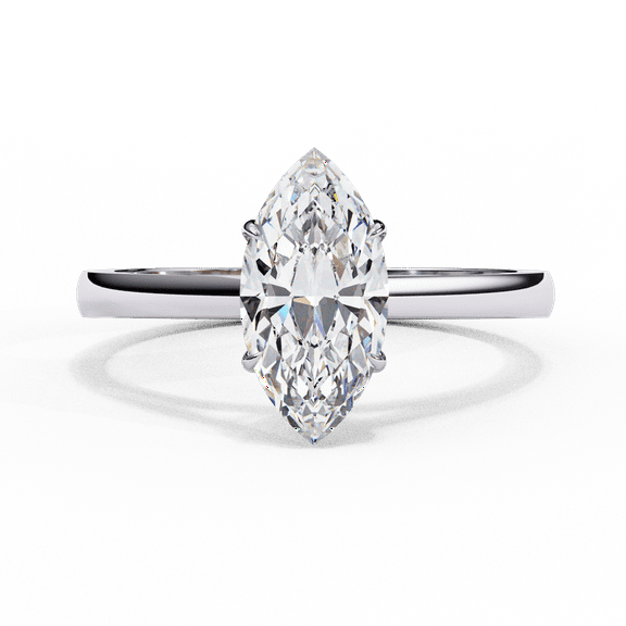 0.86 CT Marquise Cut Lab Grown Diamond Solitaire Engagement Ring, Marquise Diamond Simple Ring, 10k White Gold Promise Ring For Bridal
