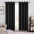 thumbnail image 1 of Cortinas  2 Paneles, Cortinas de oscurecimiento, con Ojales, Aislamiento Térmico y Reducción Ruido, Tela  Poliéster, Impermeable y Suave, Negro, 52" x 84, 1 of 4